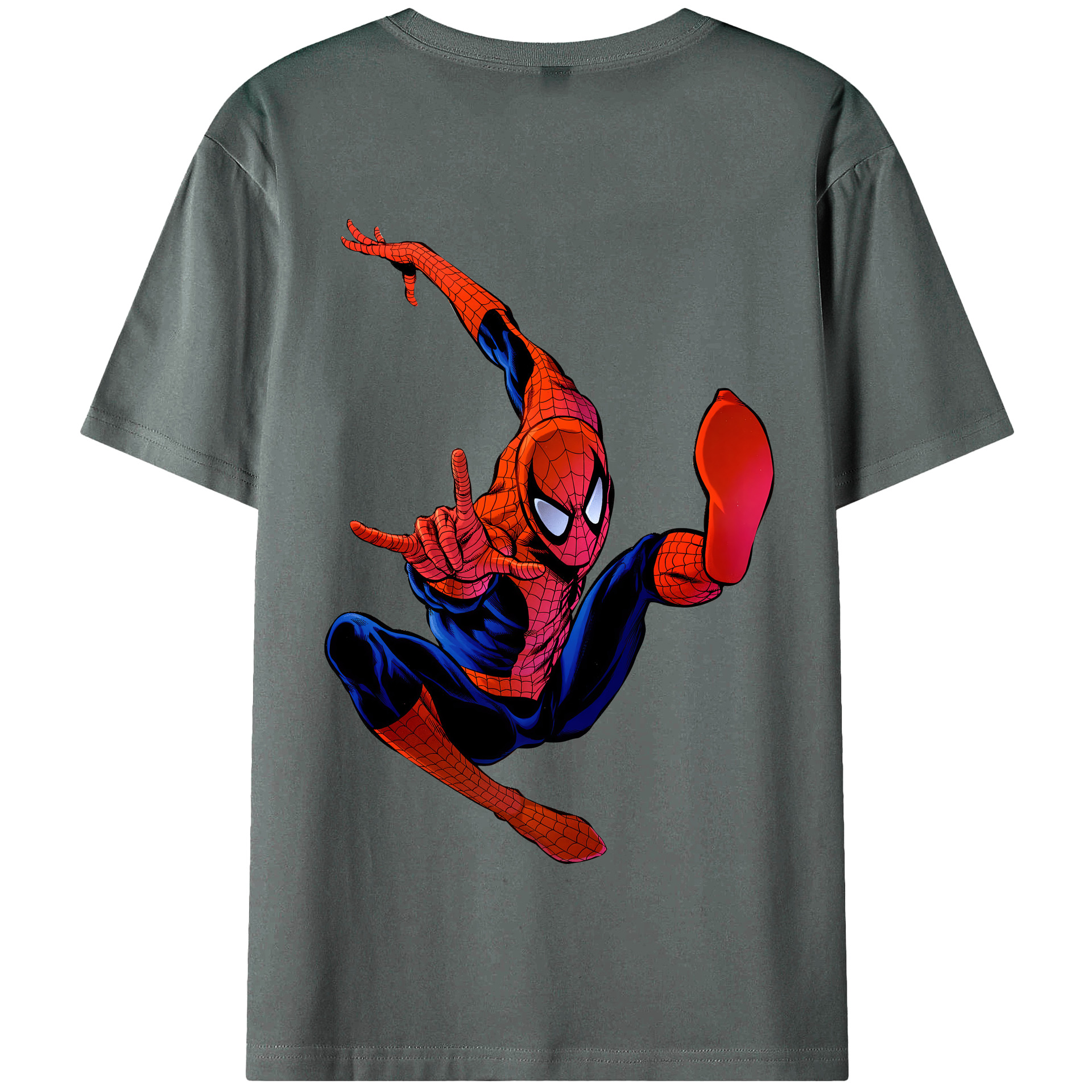 （画像用） Spider Man スパイダーマン 綿100％半袖Tシャツ（背面プリント）